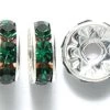78CC287-S: Preciosa Rhinestone Rondell Emerald Silver 8mm - 36 Pieces -Handmade Beads Discount Store 78CC287 S Findings PreciosaRhinestones RhinestoneRondellesSquaredellesandBalls