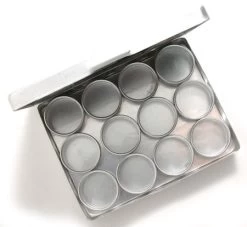 7MS93: Aluminum Box 5.25x4 In With 12 Mini Tins - Set