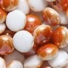 8CA535-AO: Preciosa Czech Candy Two Hole Beads Apricot On White 8mm - 50 Pieces Per Package -Handmade Beads Discount Store 8CA535 AO thumbnail