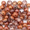 8CA856-B: Preciosa Czech Candy Two Hole Dark Copper Shine 8mm - 50 Pieces Per Package