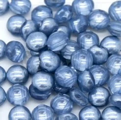 8CA873-T: Preciosa Czech Candy Two Hole Metallic Blue Shine 8mm - 50 Pieces Per Package