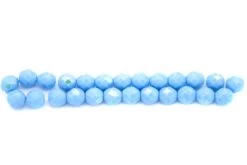 8FC562-OPR: Czech Faceted Round Light Turquoise Aurora Borealis Finish 8mm - - 25 Piece Pack -Handmade Beads Discount Store 8FC562 OPR Beads FirePolishedBeads