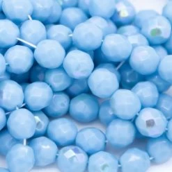 8FC562-OP: Czech Faceted Round Opaque Light Turquoise AB 8mm 200Pc 5 8FC562-OP: Czech Faceted Round Opaque Light Turquoise AB 8mm 200Pc -Handmade Beads Discount Store 8FC562 OP Beads FirePolishedBeads