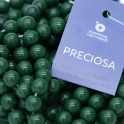 8RD188: Preciosa Czech Round Opaque Forest Green 8mm - 250 Pieces