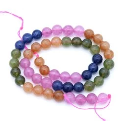8ST525-RB: Dyed Rainbow Jade Stone Round 8mm