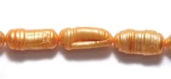 99FP333-BV: Pearl Biwa Vertical Hole Light Orange 6-8x20-25mm - String