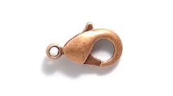 9FI644-AC: Brass Clasp Lobster Claw Antique Copper Plated 9x5mm - 4 Pieces Per Package