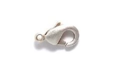 9FI644-ASR: Brass Clasp Lobster Claw Antique Silver Plated 9x5mm - 4 Pieces Per Package
