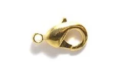 9FI644-GR: Brass Clasp Lobster Claw Gold Plated 9x5mm - 4 Pieces Per Package
