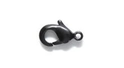 9FI644-MBR: Brass Clasp Lobster Claw Matte Black Plated 9x5mm 4 Pieces Per Package