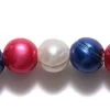 9FP925-LH: Pearl 2mm Inner Dia Meter Red White Blue 9mm Average 8 Inchch - String -Handmade Beads Discount Store 9FP925 LH Beads FreshwaterPearls