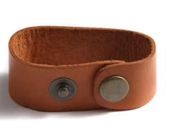 9LN154-SN: Leather Cuff With Snaps Tan 1x8.5 Inch - 1 Each