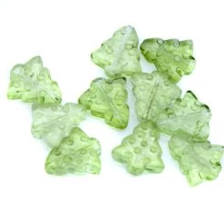 AL301-283: Glass Christmas Tree Bead Peridot 15x16mm 10 Pieces