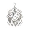 AM336: Amoracast Sterling Silver Pendant Peacock Feather 28x37mm 1 Piece -Handmade Beads Discount Store AM336 PendantsandCharms MetalCharms