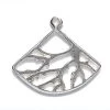 AM348: Amoracast Sterling Silver Charm Chinese Fan Branch 11x15mm 1 Piece -Handmade Beads Discount Store AM348 FindingsandComponents Amoracast PendantsandCharms