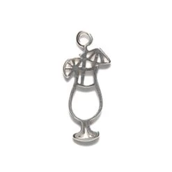 AM429: Amoracast Sterling Silver Cocktail Charm 17mm 1 Piece