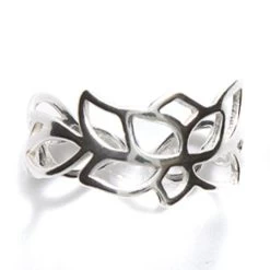 AM701: Amoracast Sterling Silver Ring Lotus 20x20mm Size 4-10 1 Piece