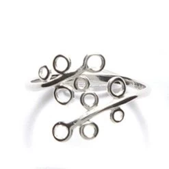 AM702: Amoracast Sterling Silver Ring Bubbles 18mm Size 4-10 1 Piece