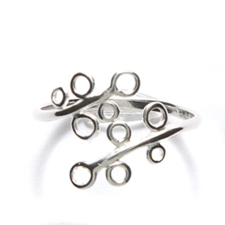 AM702: Amoracast Sterling Silver Ring Bubbles 18mm Size 4-10 1 Piece 3 AM702: Amoracast Sterling Silver Ring Bubbles 18mm Size 4-10 1 Piece