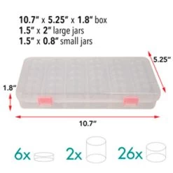 BC1028-ORG: BeadSmith Clear Organizer Box With 28 Stackable Containers And 6 Lids 10.7x5.25x1.8 Inches -Handmade Beads Discount Store BC1028 ORG info