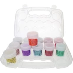 BC1212-ORG: BeadSmith Clear Organizer Box With 12 Storage Containers With Lids 8x5.25x1.8 Inches
