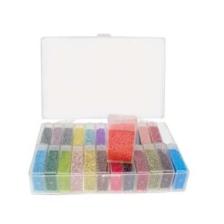 BC2025-ORG: BeadSmith Clear Organizer Box With 24 1x2" Flip Top Containers - 6.25x4x1.4 Inches