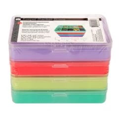 BC224-ORG: Stackable 4 Box Organizer Set 22 Compartments Total 5.75x3.8x1.2" 4.5 Inches Total Stack Height