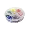 BC325-PB: BeadSmith Plastic Organizer Box Round With 6 Flip Top Sections- Fully Removable Lid .75x3.25 Inches -Handmade Beads Discount Store BC325 PB thumbnail