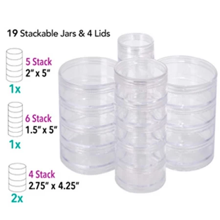BC409-MIX1: STACK JARS 4 Stack Assortment 1.5x5", 2x5" & 2x 2.75x4.25" 3 BC409-MIX1: STACK JARS 4 Stack Assortment 1.5x5", 2x5" & 2x 2.75x4.25"