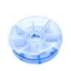 BC425-PB: BeadSmith Plastic Organizer Box Round With 8 Flip Top Sections - Fully Removable Lid .75x4.25 Inches -Handmade Beads Discount Store BC425 PB Empty
