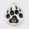 BN385-54: Bone Wolf Paw Print Pendant White/Brown 35x45mm - 5 Pieces -Handmade Beads Discount Store BN385 54 PendantsandCharms BoneandHorn