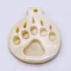 BN385-56: Bone Bear Paw Print Pendant White 35x45mm - 5 Pieces -Handmade Beads Discount Store BN385 56 PendantsandCharms BoneandHorn
