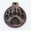 BN385-58: Bone Bear Paw Print Pendant Brown 35x45mm - 5 Pieces -Handmade Beads Discount Store BN385 58 PendantsandCharms BoneandHorn