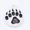 BN385-59: Bone Bear Paw Print Pendant White/Black 35x45mm - 5 Pieces -Handmade Beads Discount Store BN385 59 PendantsandCharms BoneandHorn
