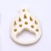 BN385-61: Bone Bear Paw Print Pendant Carved White 35x45mm - 5 Pieces -Handmade Beads Discount Store BN385 61 PendantsandCharms BoneandHorn