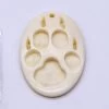 BN385-66: Bone Wolf Paw Print Pendant White 28x43mm - 5 Pieces -Handmade Beads Discount Store BN385 66 PendantsandCharms BoneandHorn