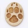 BN385-67: Bone Wolf Paw Print Pendant Antique 28x43mm - 5 Pieces