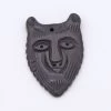 BN385-70: Bone Bear Face Pendant Black 30x46mm - 5 Pieces -Handmade Beads Discount Store BN385 70 PendantsandCharms BoneandHorn