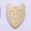 BN385-71: Bone Bear Face Pendant White 30x46mm - 5 Pieces -Handmade Beads Discount Store BN385 71 PendantsandCharms BoneandHorn