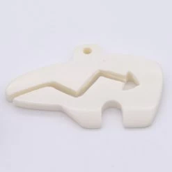 BN385-81: Bone Zuni Bear Pendant White 54x30mm - 5 Pieces