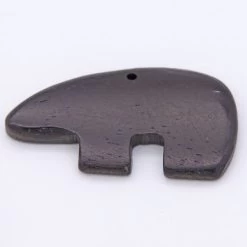 BN385-84: Bone Zuni Bear Pendant Black 55x31mm - 5 Pieces