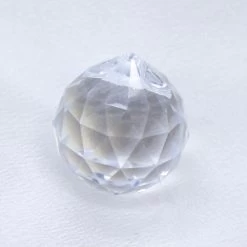 CD212-B30: Faceted Crystal Ball Pendant 30mm