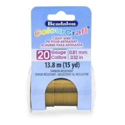 CW185VB-020: Beadalon ColourCraft Wire 20 Gauge Vintage Bronze Tarnish Resistant 15 Yard Spool