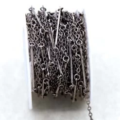 CX2608-B: Solid Brass Chain With 25mm Bar Links & 2mm Cable Links Gunmetal/Black Plated Brass - 1 Foot 8 CX2608-B: Solid Brass Chain With 25mm Bar Links & 2mm Cable Links Gunmetal/Black Plated Brass - 1 Foot -Handmade Beads Discount Store CX2608 GM SPOOL