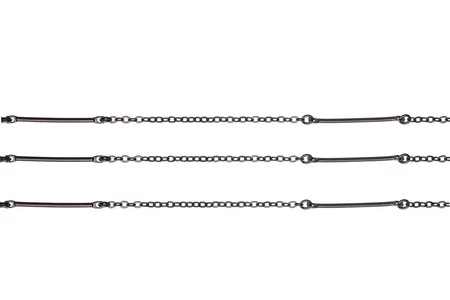 CX2608-B: Solid Brass Chain With 25mm Bar Links & 2mm Cable Links Gunmetal/Black Plated Brass - 1 Foot 6 CX2608-B: Solid Brass Chain With 25mm Bar Links & 2mm Cable Links Gunmetal/Black Plated Brass - 1 Foot - Image 4