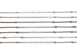 CX2608-S: Solid Brass Chain With 25mm Bar Links & 2mm Cable Links Silver Plated Brass - 1 Foot