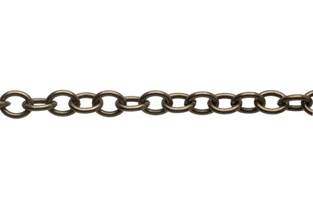 CH2609-AB: Oval Cable Chain 5.8mmx7mm Links Antique Brass Plated Solid Hypoallergenic Brass - 1 Foot 5 CH2609-AB: Oval Cable Chain 5.8mmx7mm Links Antique Brass Plated Solid Hypoallergenic Brass - 1 Foot - Image 3