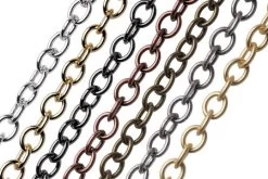 CH2609-G: Oval Cable Chain 5.8mmx7mm Links Gold Plated Solid Hypoallergenic Brass - 1 Foot