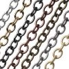 CH2609-HG: Oval Cable Chain 5.8mmx7mm Links Satin Hamilton Gold Plated Solid Hypoallergenic Brass - 1 Foot