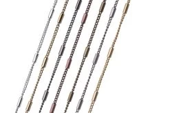 CH2610-AC: 1.2mm Round Wire Curb Chain With 1.6x4mm Solid Brass Tube Satellites At 15mm Intervals Antique Copper Plated Solid Hypoallergenic Brass - 1 Foot